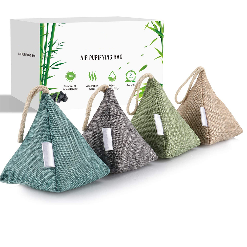 2packs Bamboo Charcoal Air Purifying Bag Naturally Freshen Air filter Family Safe